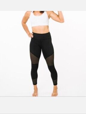 Zyia Activw Black High-Waist Mesh Paneled Moto Leggings